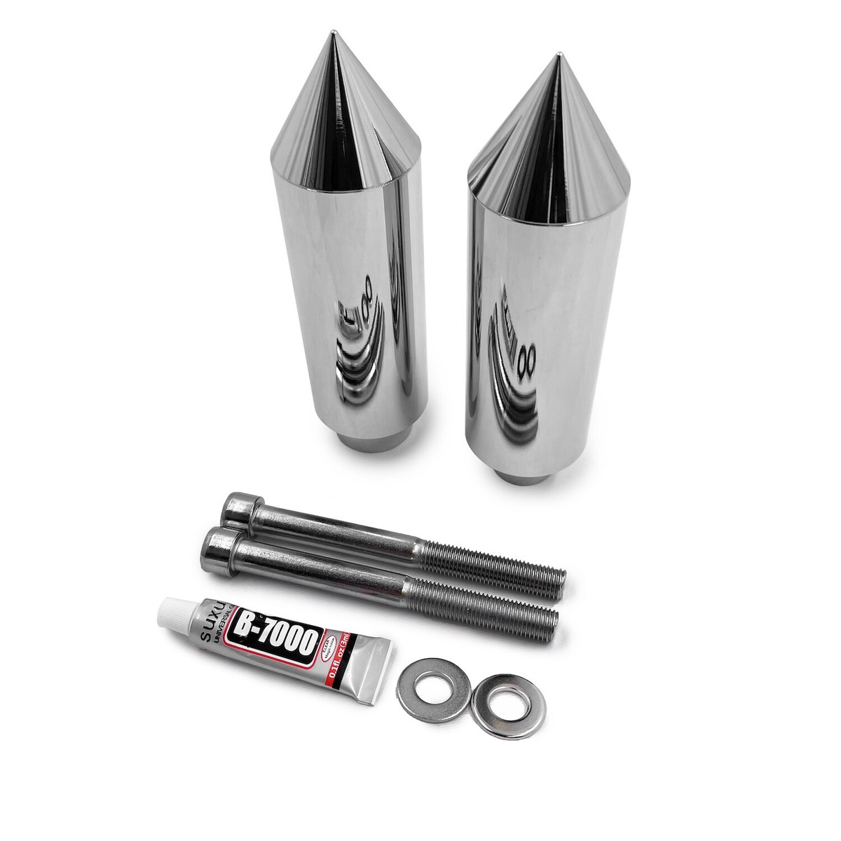 Chrome Extended Spike Frame Slider Crash Protector For 96-07 Honda