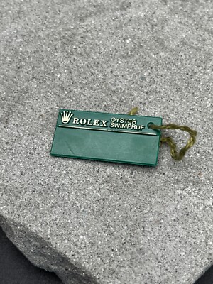 #1289 ORIG. ROLEX 15210 K199034 OYSTER SWIMPRUF HANG TAG ANHÄNGER GREEN TAG