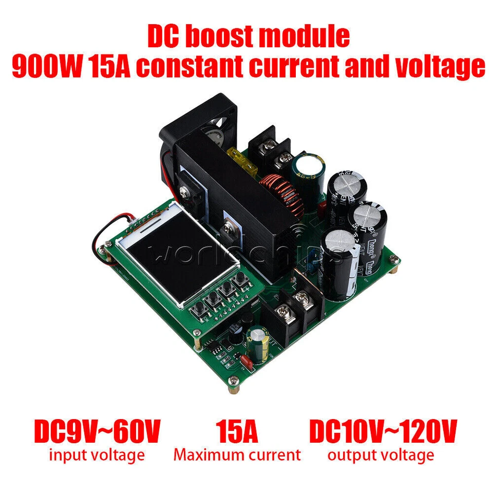 CNC LCD Display Constant Current Voltage DC Boost Module New DC9V~60V 900W 15A - Image 4 of 4