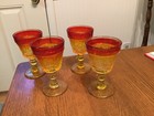Four Duncan Miller Indiana Amberina Sunset 3 oz. Footed Cocktail Tumbler, Glow — photo 2