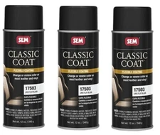 SEM 17503 Classic Coat Flat Black Leather Vinyl Restoration 12 oz (3 Pack)