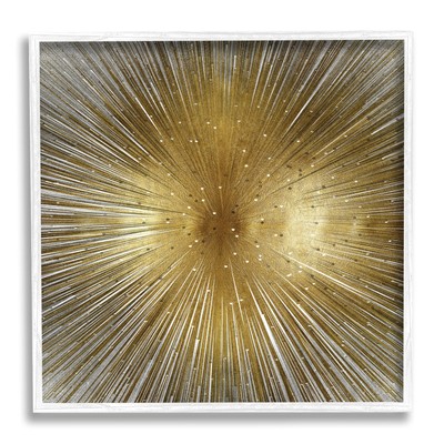 Deco Abstract Sunburst Lines Polka Dots, Designed by Abby Young White Framed ...