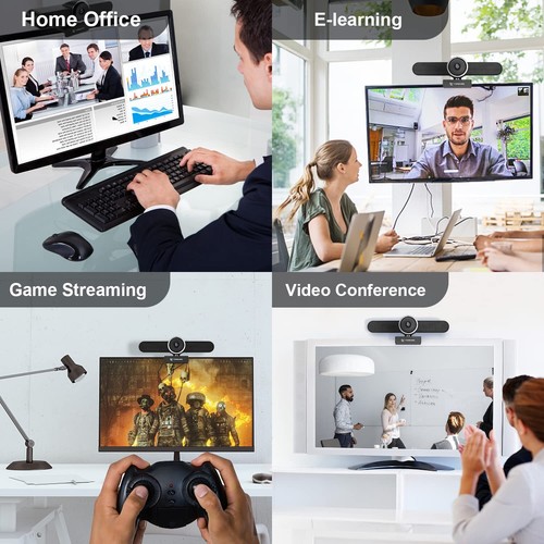 Webcam grand angle avec microphone et haut-parleur webcam USB 1080p pour ordi... - Photo 7/7