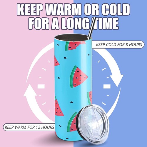 4-48Pcs Sublimation Tumbler w/ Straw 20oz Skinny Straight Blank Stubby Cooler - Picture 19 of 33