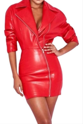 Women's Oversize Zipper Dress Red Genuine Lambkskin Leather Biker Long Jacket S | eBay Women's Oversize Zipper Dress Red Genuine Lambkskin Leather Biker Long Jacket S | eBay