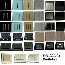 Multiple Screw less 1/2/3 Gang Sockets Modern Light Switch Multi Colour Finish