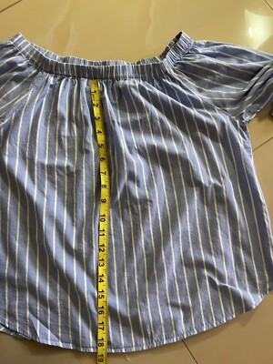 Chemise Légère H&M LOGG Rayée Blanche Et Bleue - Taille XS - Occasion Très Bon état
