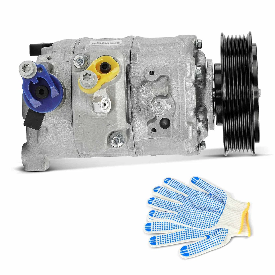 A/C Compressor w/ 6SEU14C Style & 6-Groove for Audi A4 Quattro A5 A6 Quattro Q5 Foto 2 de 4