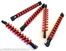 5 GOLIATH INDUSTRIAL 1/4" ABS DOUBLE SIDED SOCKET RAIL HOLDER ORGANIZER SR14DS