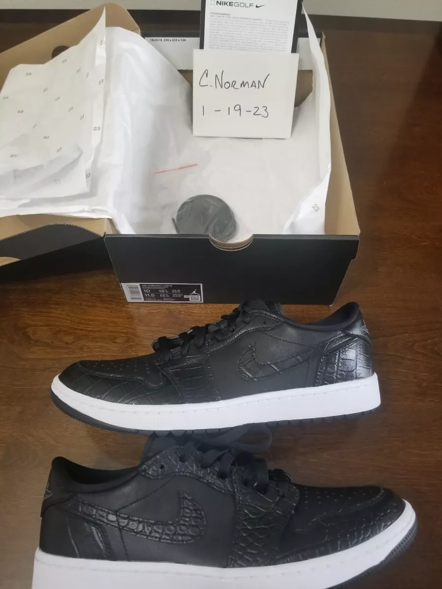 Air Jordan 1 Low G Essential Golf Shoes Black Croc Size 14 New DD9315-003