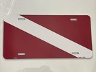 SCUBA DIVE FLAG METAL CAR LICENSE PLATE AUTOTAG WATERSPORTS DIVER FLAG # LP-082