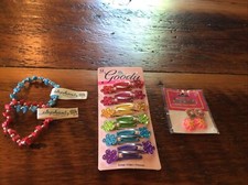 Lot of Little Girl s Hair Accessories Barrettes Bracelets Eyewear Charms