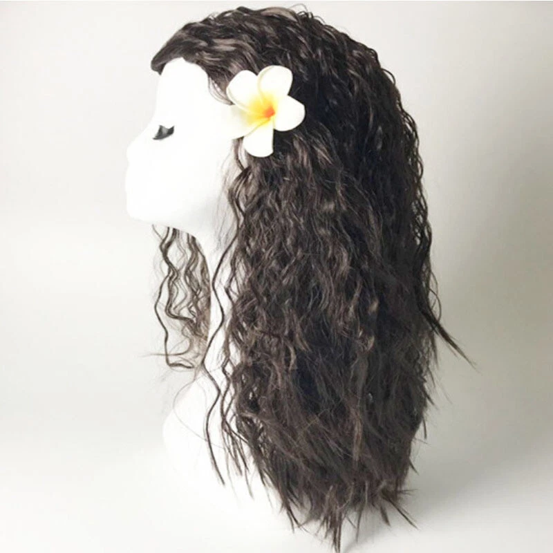 Niños Moana 2 Juegos con disfraces Moana Vestido Disfraz Peluca Collar Niñas Vestido Regalo Foto 3 de 4