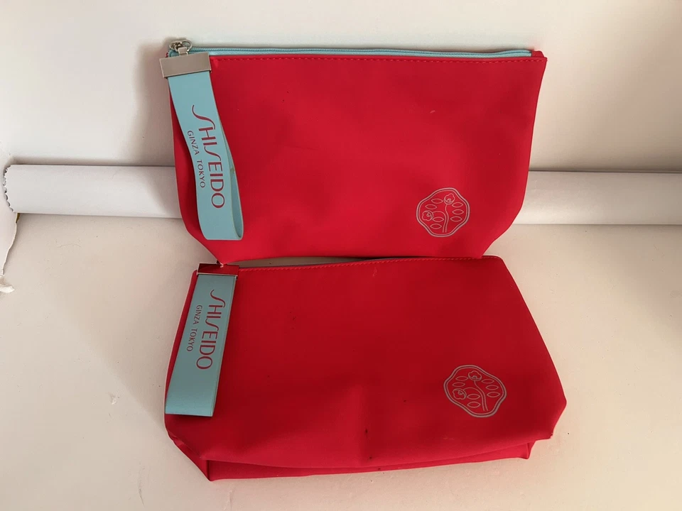 2 Pieces For One Price! Shishedo Ginza Tokyo (Pink/Blue)Cosmetic Zipper Bag Mint - Image 2 of 4