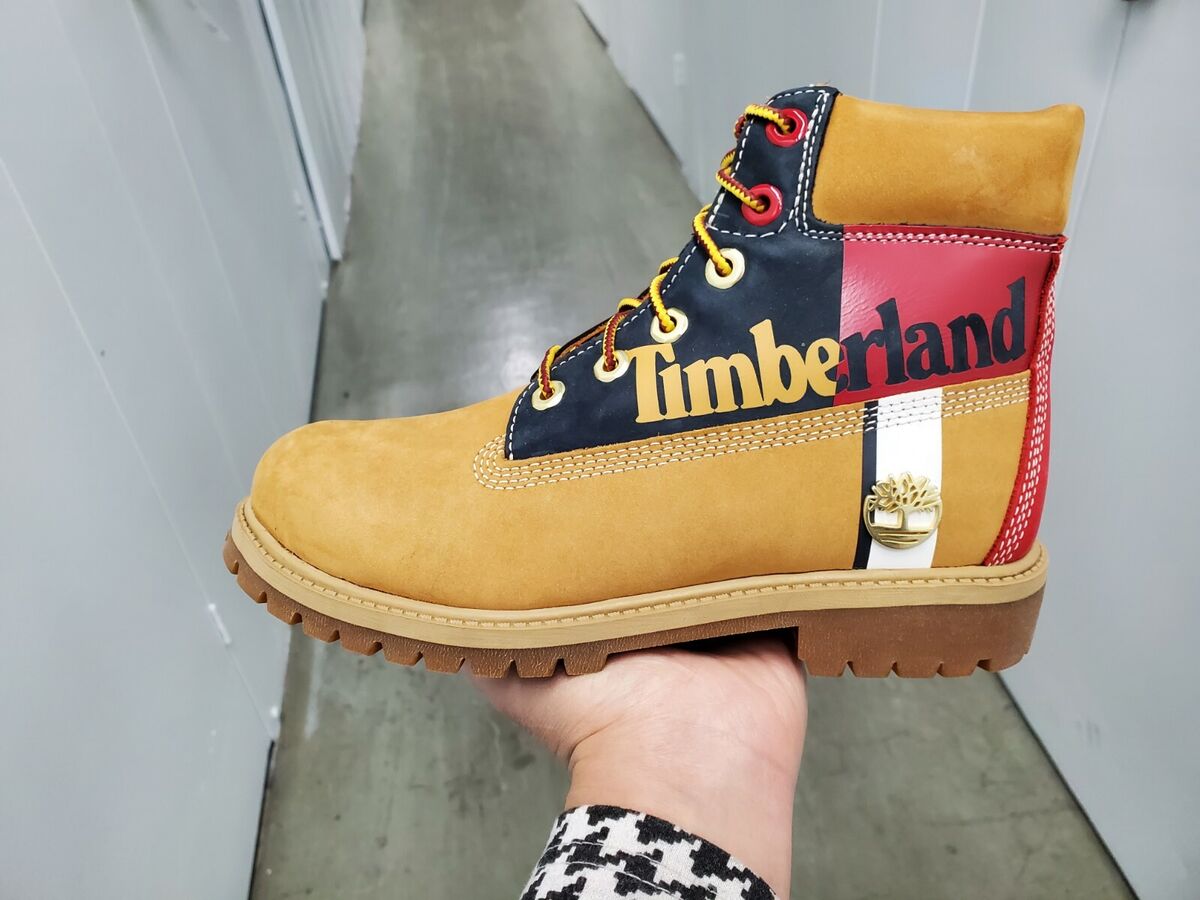 Timberland 6 inch Premium Boots Wheat Print Logo Youth WOMEN Timberland 6 inch Premium Boots Wheat Print Logo Youth WOMEN