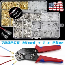 900X Assortment Male Female Spade Terminals Electrical Wire Crimp Connectors Kit