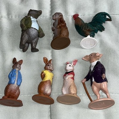 7 x FW & Co Peter Rabbit Beatrix Potter Vintage Kunststoff Figuren