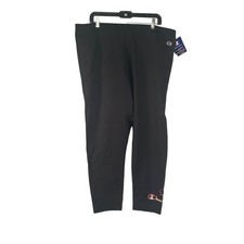 Champion Womens Black Leggings Double Dry Mesh Logo Accents New With Tags