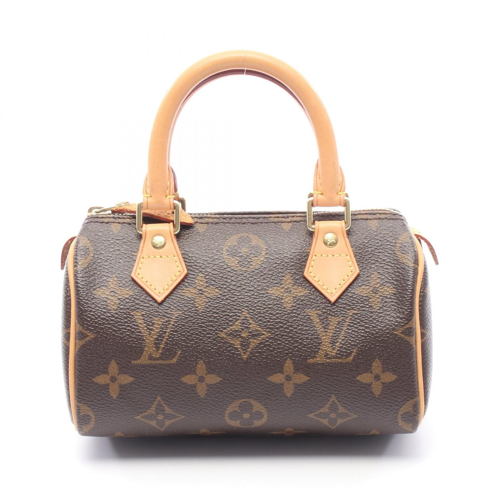 LOUIS VUITTON Mini speedy Handbag M41534 Monogram canvas leather Brown Used LV