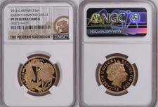 Queen Elizabeth II Diamond Jubilee 2012 Gold Proof Double Sovereign PF 70 UC NGC