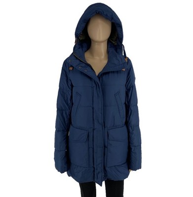 CAMEL ACTIVE Women Navy Blue Hooded Padded Parka Jacket Size EU 34 UK 6 US 4