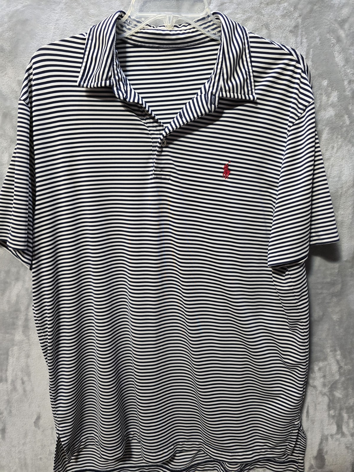 Polo vintage by Ralph Lauren golf camicia uomo grande* bianco blu righe rosso pony