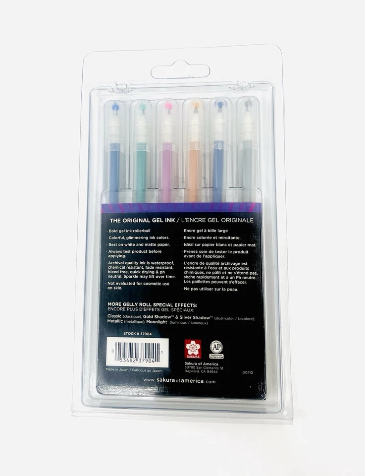Sakura Gelly Roll Stardust Meteor Gel Pens Set of 6 – 37904 Glitter Ink Japan - Image 2 of 2