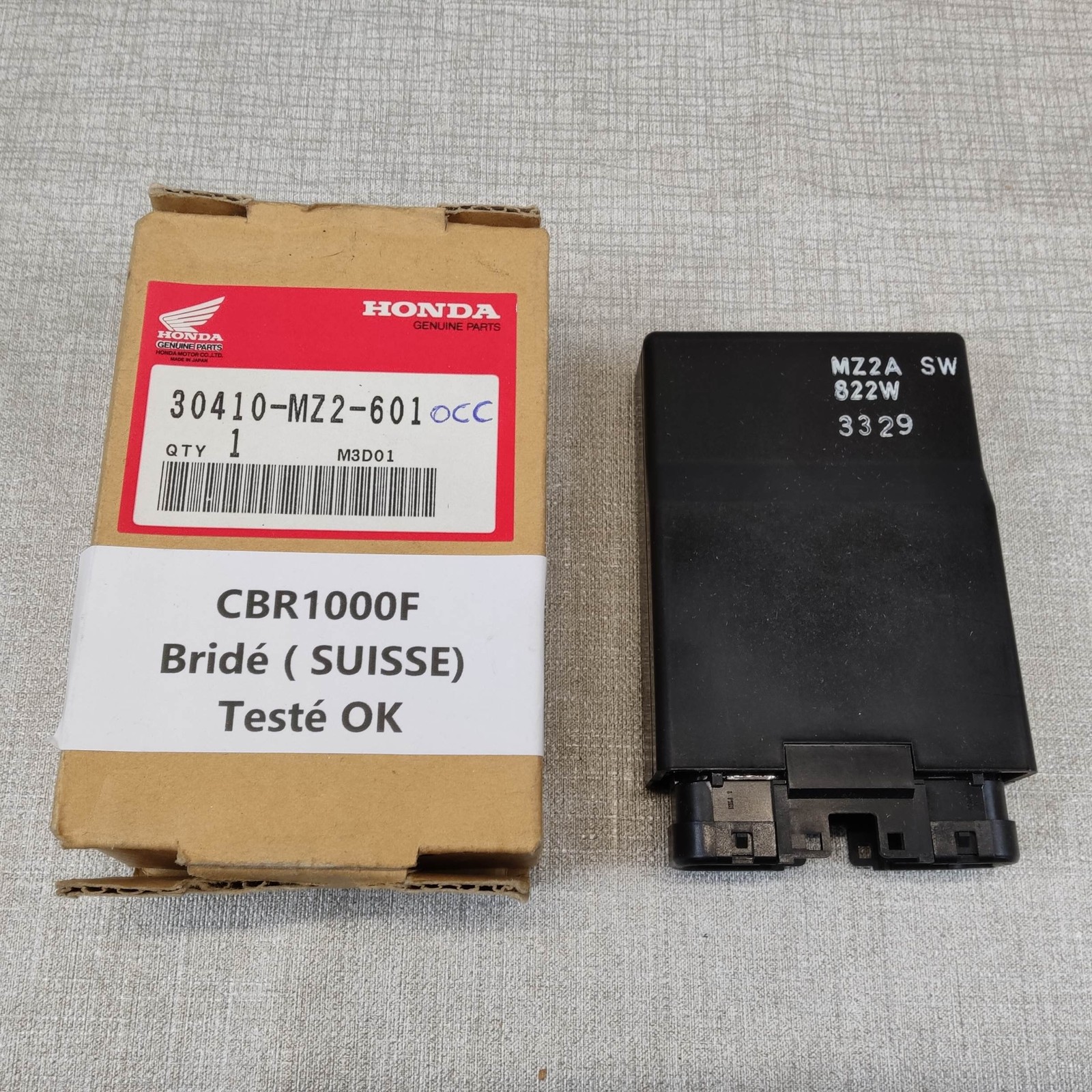 Boîtier CDI moto Honda CBR1000F testé pour retrouver un allumage stable et fiable