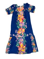 Royal Creations Hawaii  Floral Womens Muumuu Long Dress Aloha Hawaiian Resort L