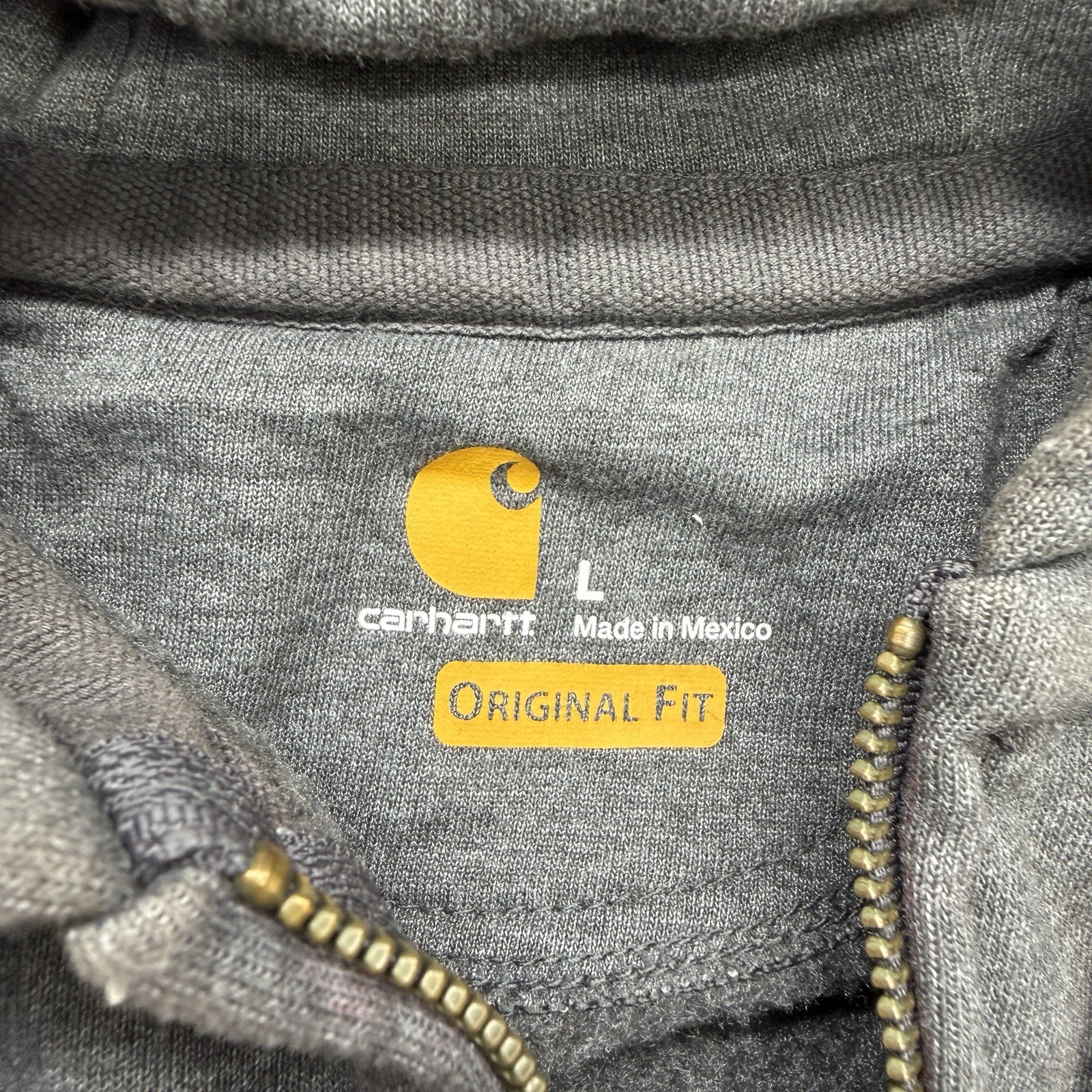 Vintage Faded Carhartt Jacket Men’s Original Fit Embroidered Entergy Size Large - second product detail image