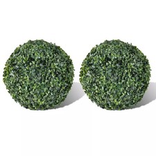 2 Artificial Green Topiary Balls Buxus Leaf Garden Hanging Grass Wedding Outdoor