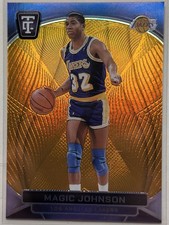 2024-25 Panini Totally Certified #180 Magic Johnson Mirror Orange Platinum #/75