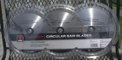 3 Piece 7-1/4 Inch Circular Saw Blades 24 tooth,40 tooth, 140 tooth