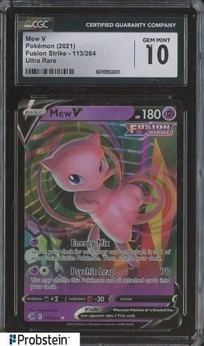 2021 Pokemon Fusion Strike Ultra Rare #113 Mew V CGC 10 GEM MINT