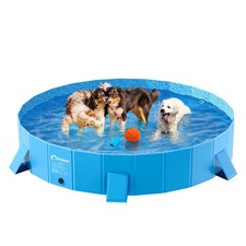 Peteast Dog Pool for Large Dogs, Foldable Hard Plastic, 87 in 87Inch
