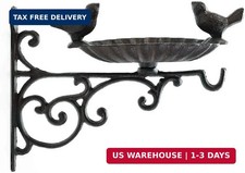 Sungmor Heavy Duty Cast Iron Bird Feeder with Hanging Bracket - Wall Mounted Bir