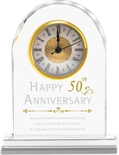 50th Wedding Anniversary Crystal Clock Gifts for Couple Gift 
