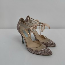 Betsey Johnson Stela Stiletto Heels Size 8.5 Champagne Glitter