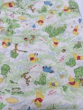 VTG 1980s Disney Prod Winnie The Pooh Quilted Baby Crib Blanket 100 Acre Woods
