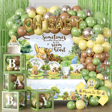 280pcs Classic Winnie Baby Shower Decorations Complete Party Set, for 25 Guests,