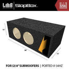 Caja de gabinete de subwoofer MDF de 3/4" con puerto de 3,50 pies^3 @ 34 Hz para subwoofers dobles de 8"