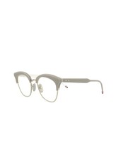 Thom Browne Womens Novelty 51mm Grey White Back Silver Opticals TB507-BGRYSLV51