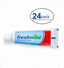 Freshmint 24 Pack of 0.85 oz. Premium Anticavity Fluoride Toothpaste w Safe Seal 1.06 per gallon