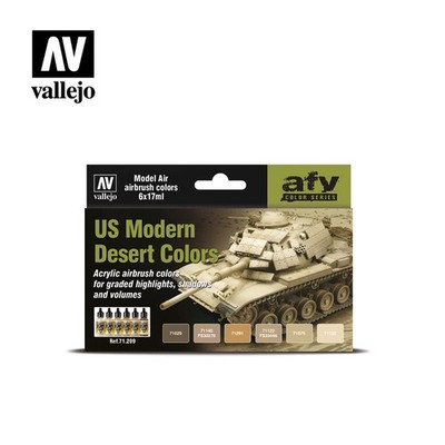 Vallejo 71209 US Modern Desert Colors Model Air Paints (6 Colors)