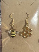 Golden Honey Bee Earrings
