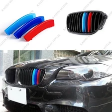 M-Color 12 Bars Sport Grille Kidney Insert Trims Cover for BMW F10 F11 5 Series