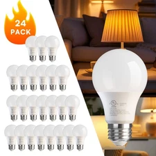 6/12/24Pack A19 LED Light Bulb, Non-Dimmable, 9W Equivalent 60W, 3000K, 760LM