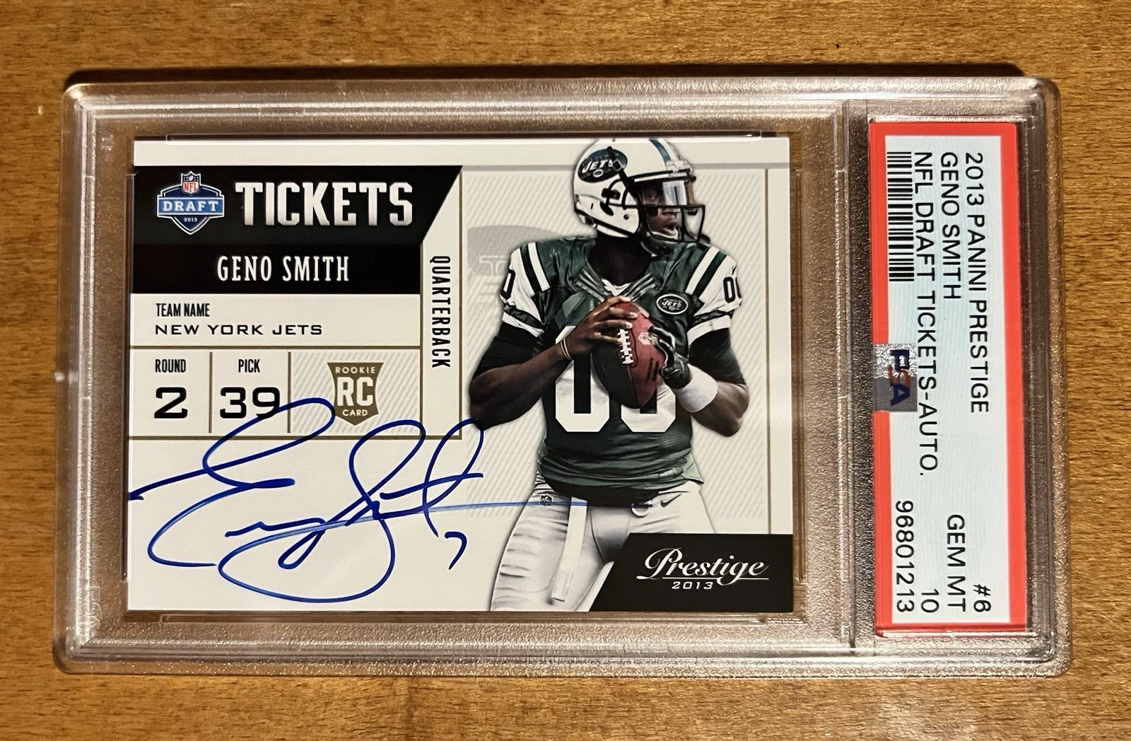 Geno Smith Panini Prestige NFL Draft Tickets #6 Autograph