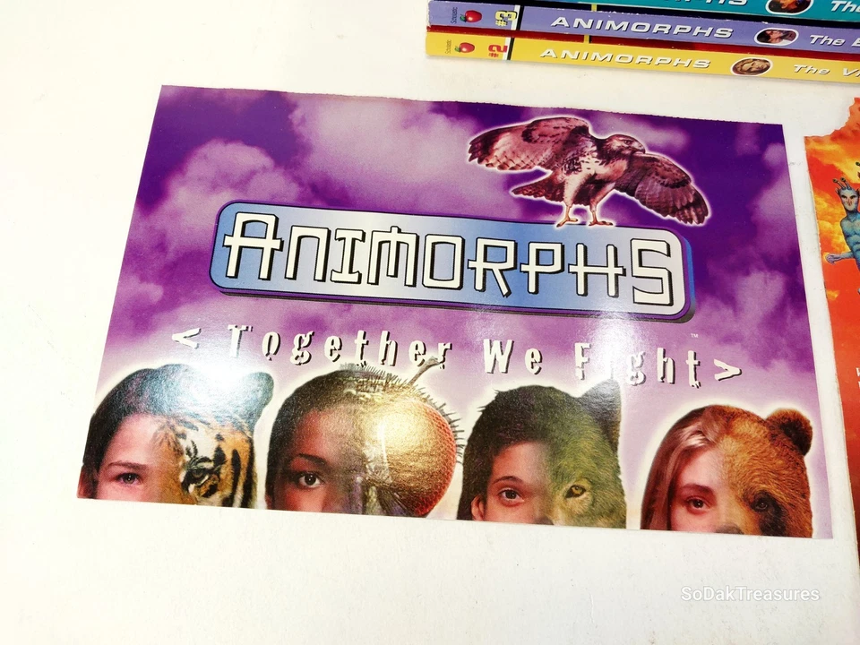 Vintage 1990s ANIMORPHS Lot of 9 #2-10 K.A. Applegate Postcard Sticker Bookmark — 第 2/4 张图片