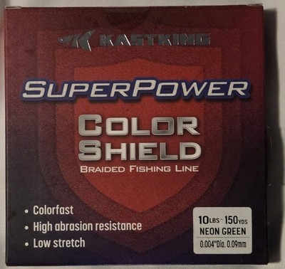 KastKing Super Power Color Shield Braided Fishing Line 10lbs-150 Yds Neon Green